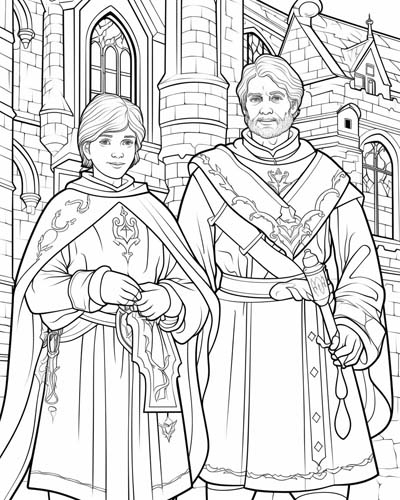 Ector and Arthur coloring page