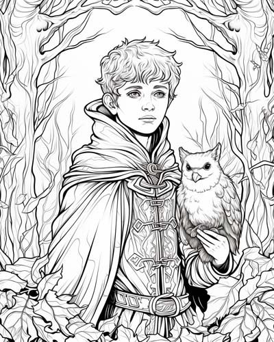 young Gawain coloring page