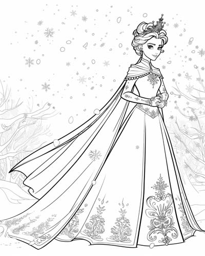 Winter Queen coloring page