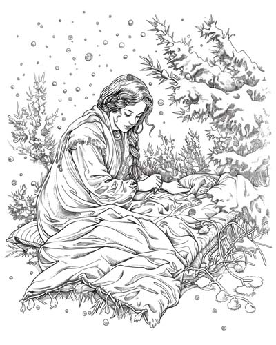 Mother Hulda coloring page