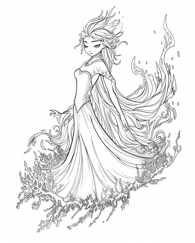 Frost Queen coloring page
