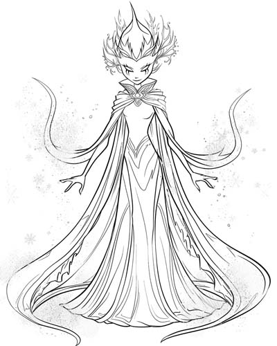 Winter Queen coloring page