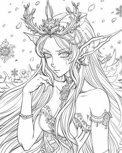 Winter Fairy Queen coloring page