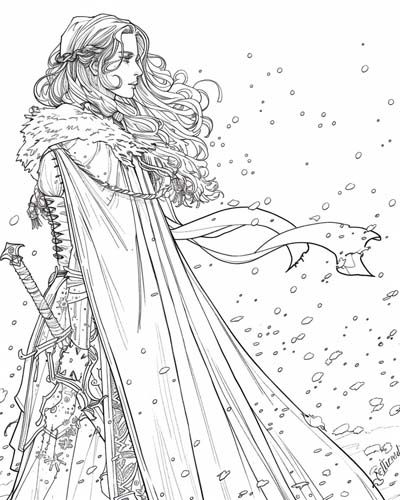 Winter Queen coloring page