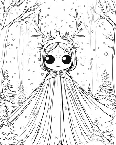 Winter Queen coloring page