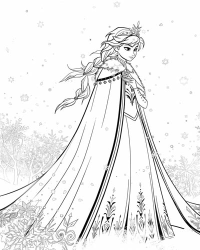 Winter Queen coloring page