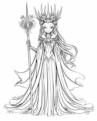Winter Queen coloring page