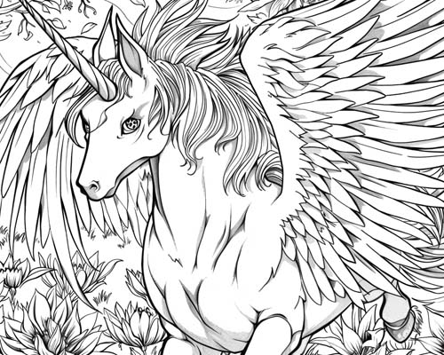anime coloring page of an alicorn