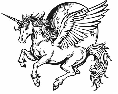 coloring page of a moonlight alicorn