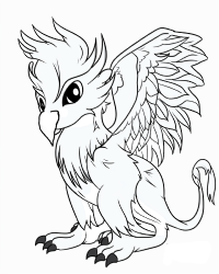 monsters and creatures - gryphon coloring page