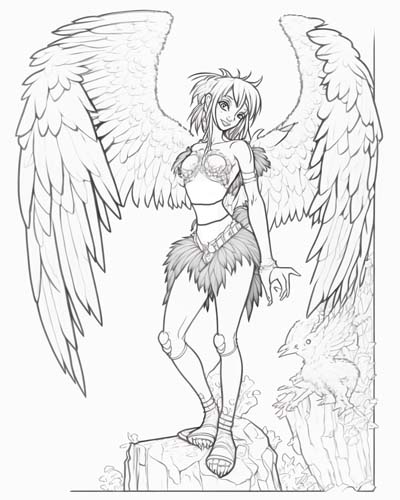 harpy coloring page