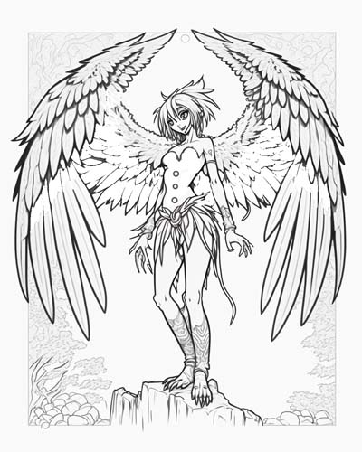 harpy coloring page