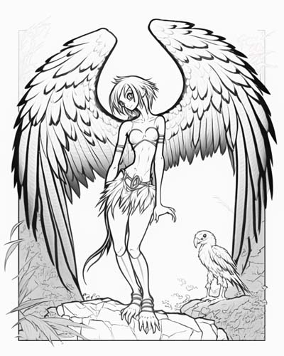 harpy coloring page