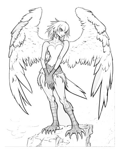 harpy coloring page