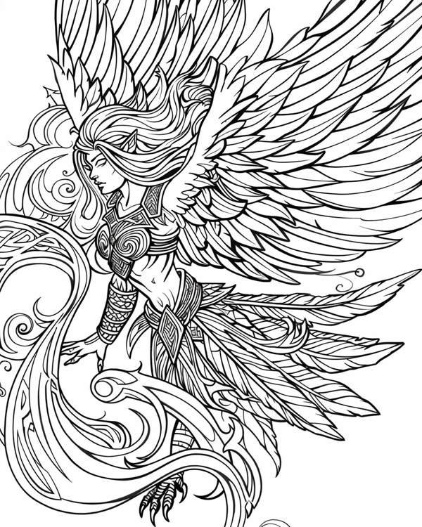 harpy coloring page