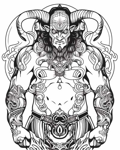monsters and creatures - minotaur coloring page