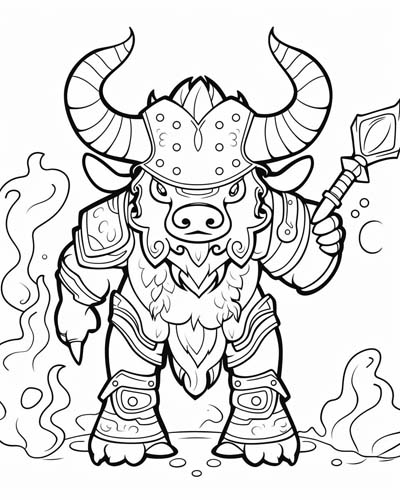 monsters and creatures - minotaur coloring page