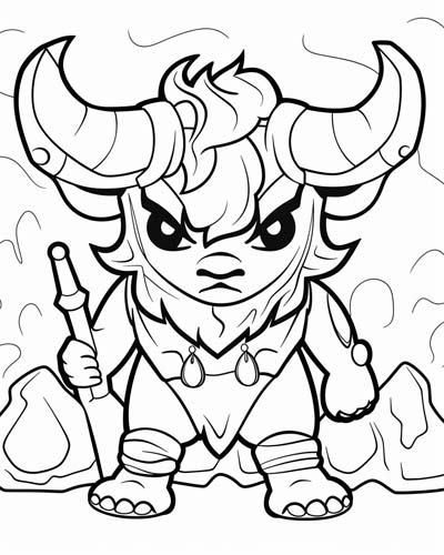 monsters and creatures - minotaur coloring page