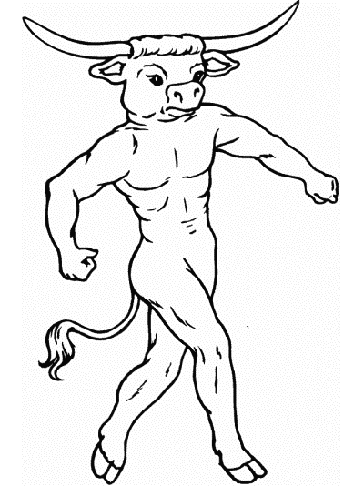 monsters and creatures - minotaur coloring page