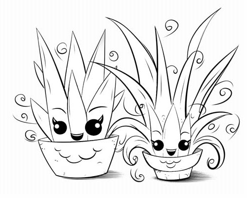 succulent coloring page