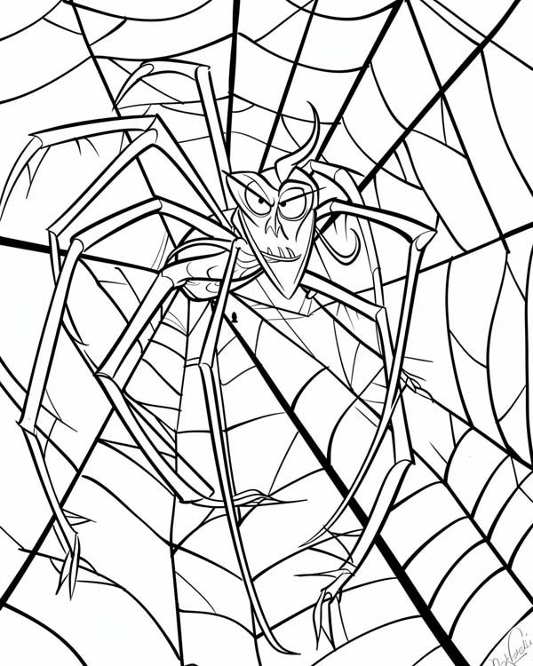 African folklore coloring page of Anansi