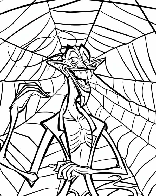 African folklore coloring page of Anansi the teacher