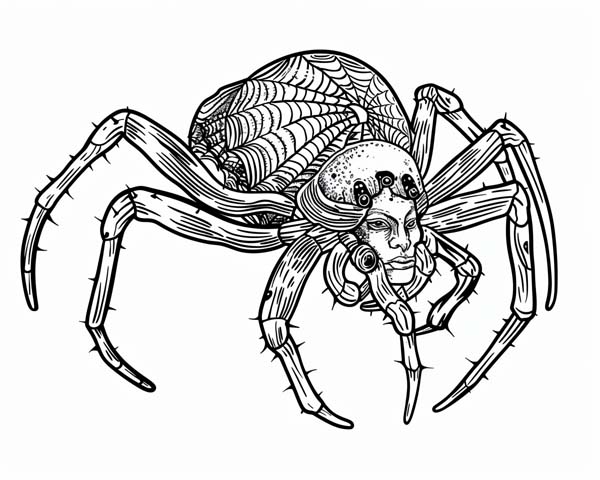 African folklore coloring page of Anansi