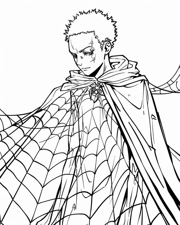 African folklore coloring page of Anansi the boy