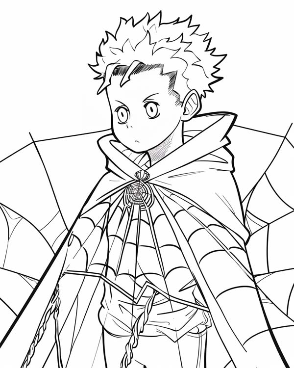 African folklore coloring page of Anansi the boy