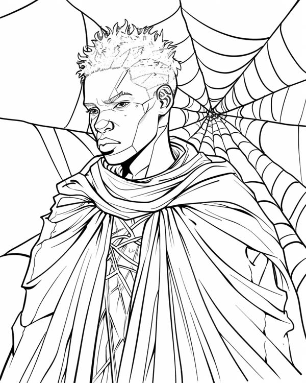 African folklore coloring page of Anansi the man