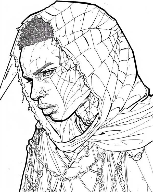 African folklore coloring page of Anansi the man