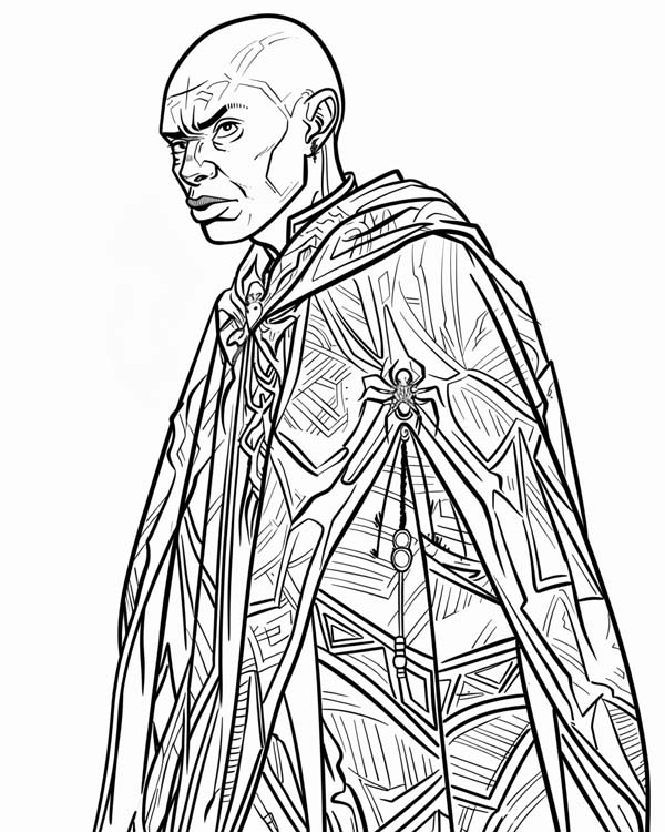 African folklore coloring page of Anansi the man