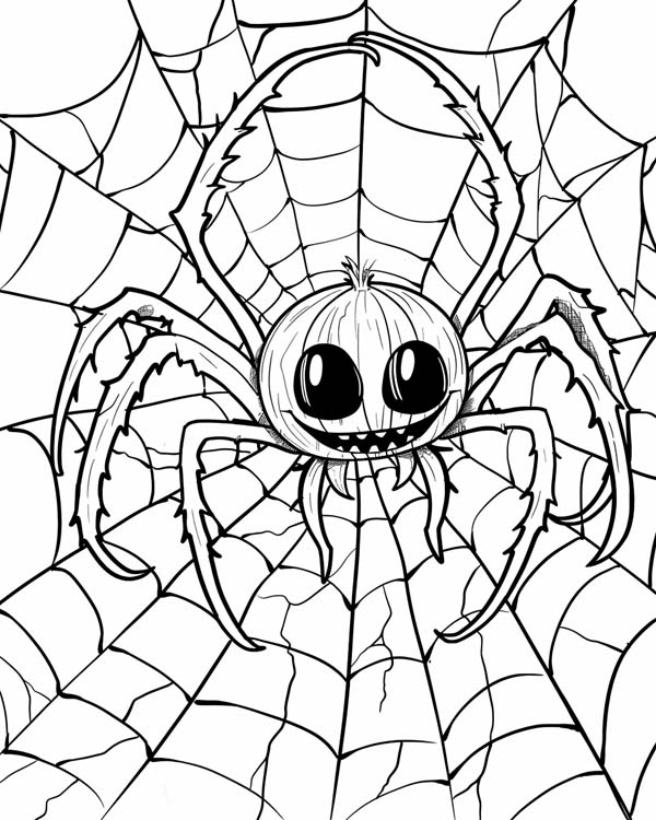 African folklore coloring page of Anansi the spider