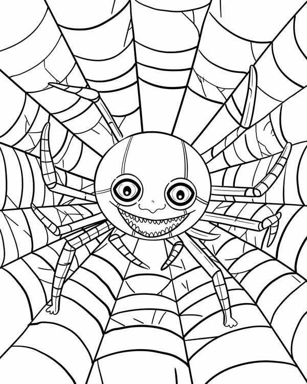 African folklore coloring page of Anansi the spider