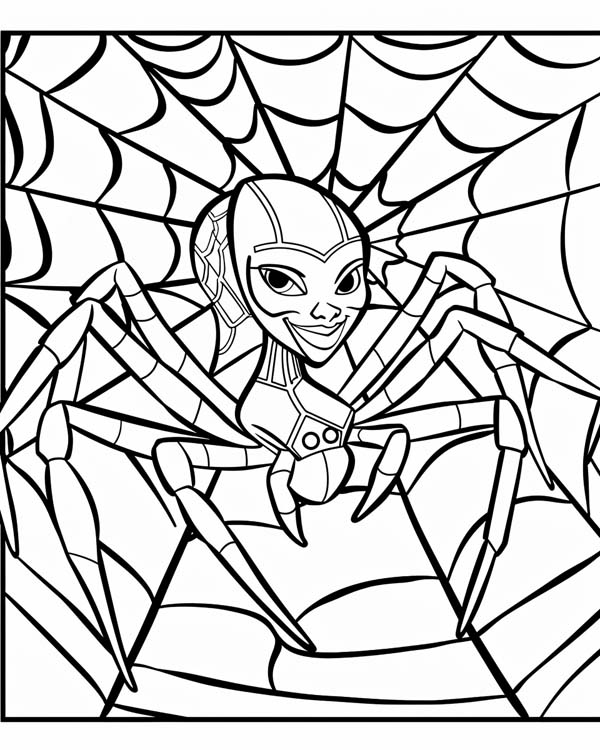 African folklore coloring page of Anansi the spider