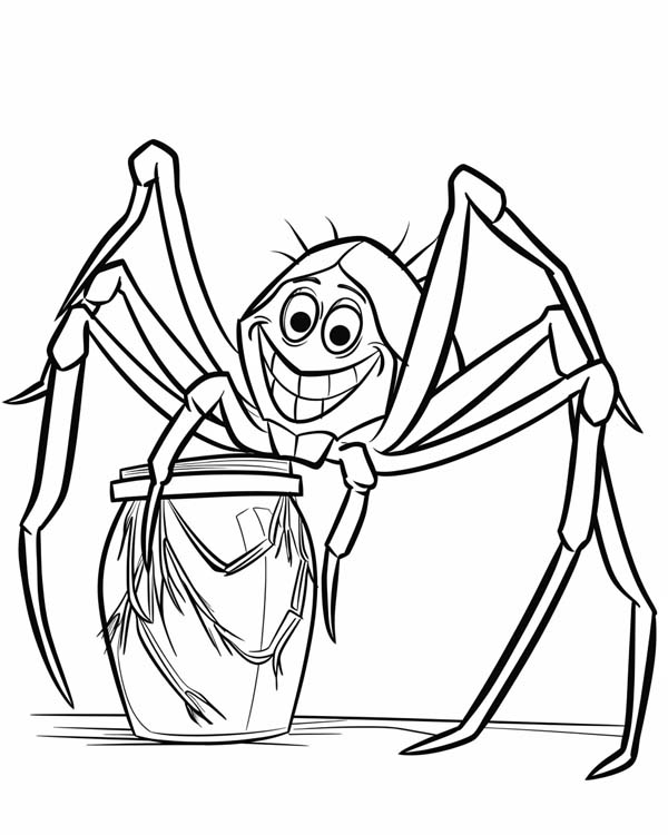 African folklore coloring page of Anansi the spider