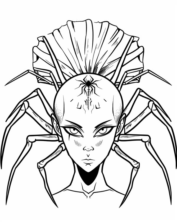 African folklore coloring page of Anansi's wife Aso