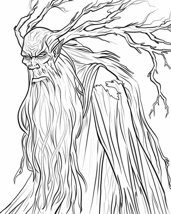 European folklore coloring page of the Erlking