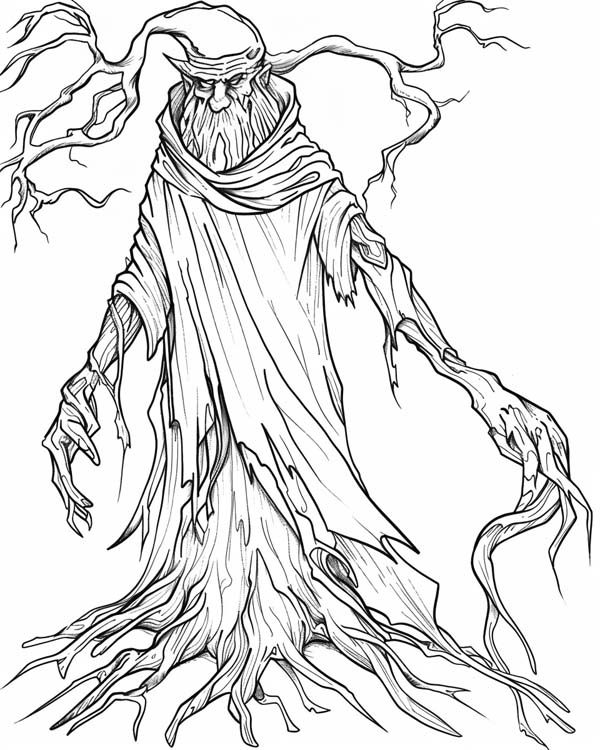 European folklore coloring page of the Green Knight