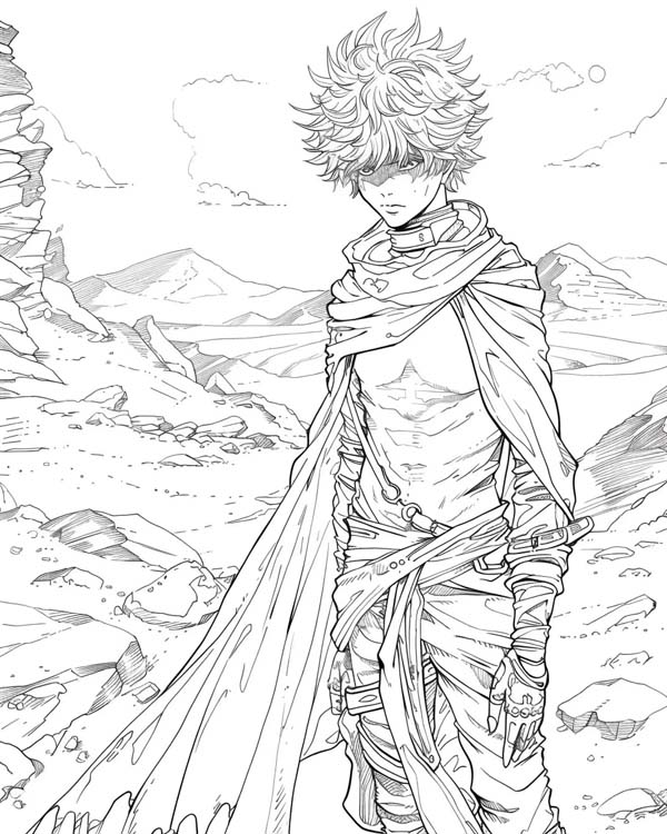 European folklore coloring page of the Sandman