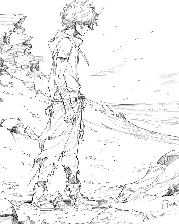 European folklore coloring page of the Sandman