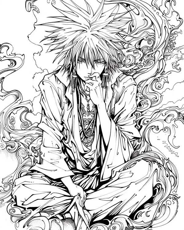 European folklore coloring page of the Sandman