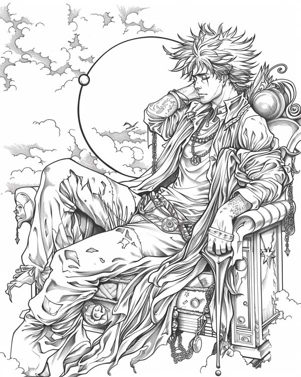 European folklore coloring page of the Sandman