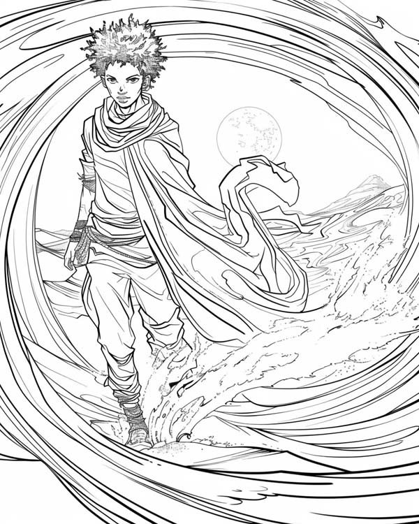 European folklore coloring page of the Sandman