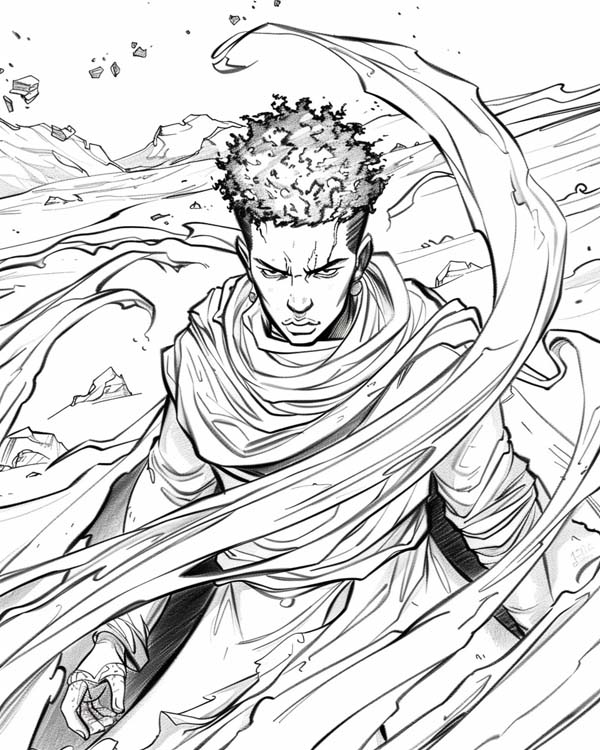 European folklore coloring page of the Sandman