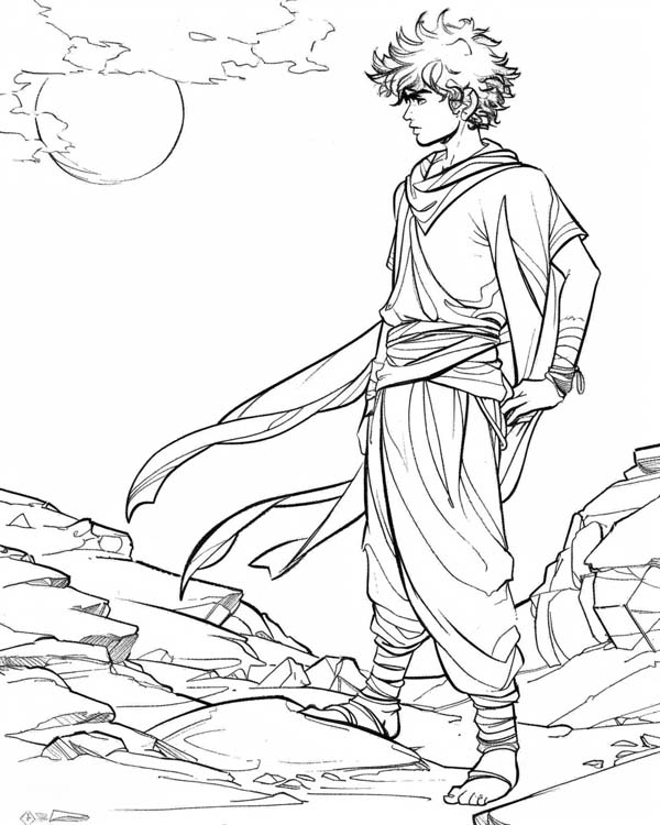 European folklore coloring page of the Sandman