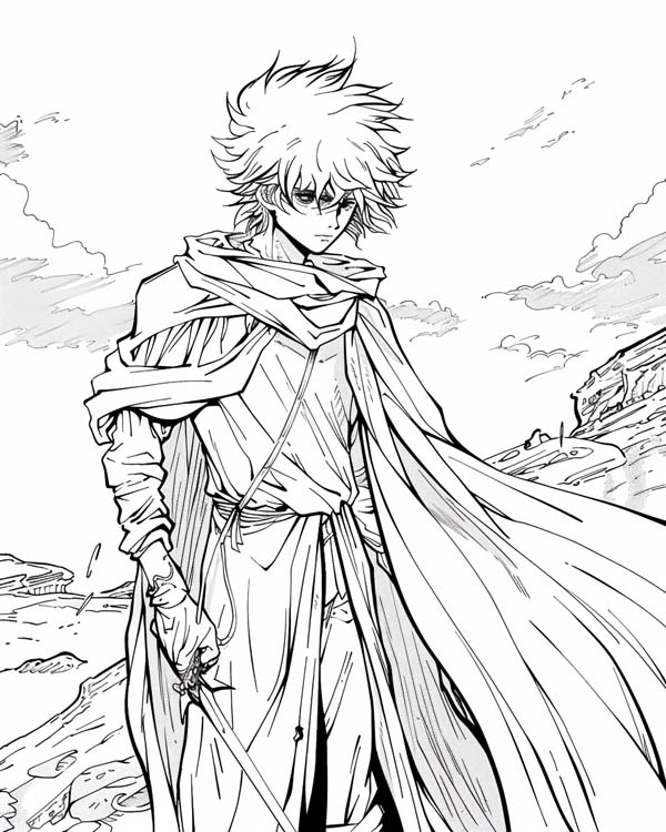 European folklore coloring page of the Sandman