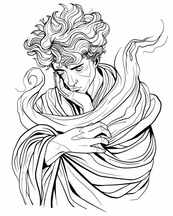 European folklore coloring page of the Sandman