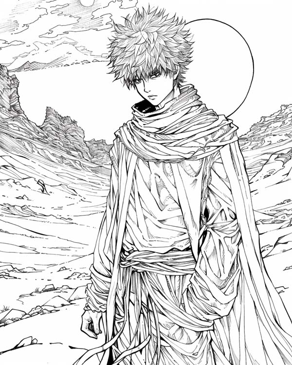 European folklore coloring page of the Sandman