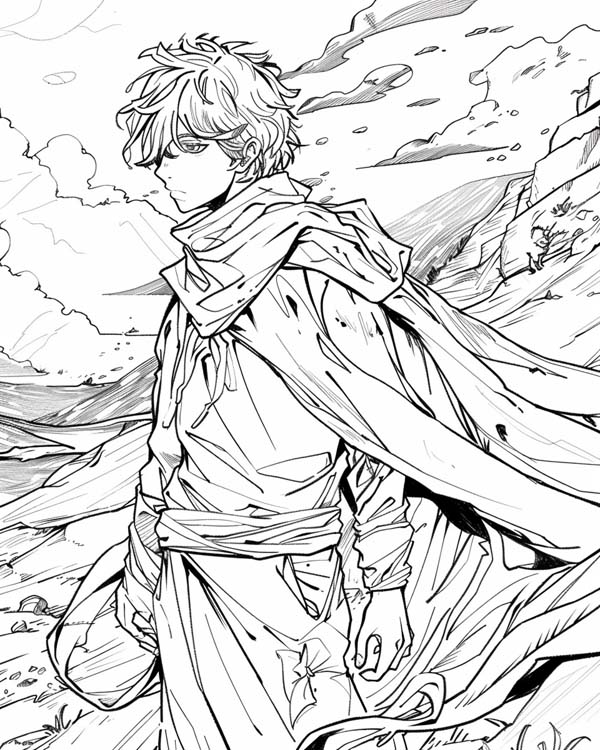 European folklore coloring page of the Sandman